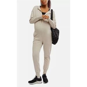 Hatch Movement Warm Up Jumpsuit Maternity WMNS S Gray Heather Free People Jumper